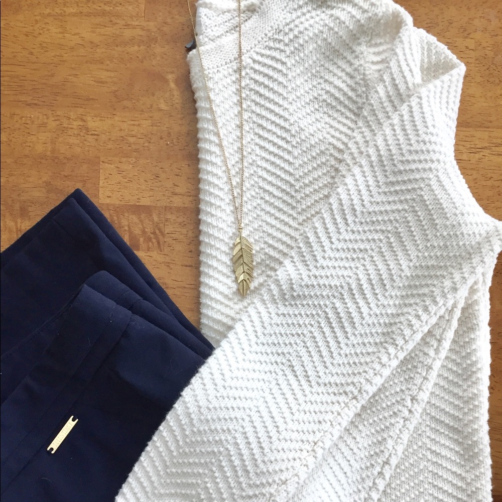 White Chevron knit sweater